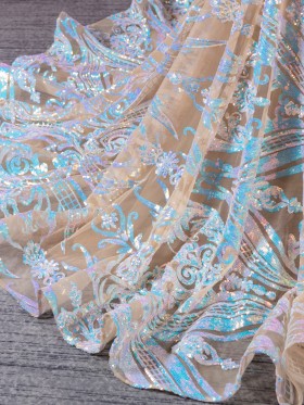 iridescent unique sequin prom dress