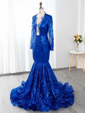 royal blue geometry pattern sequin mermaid prom dress royal blue geometry pattern sequin mermaid prom dress