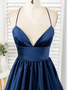 deep V neck spaghetti strap corset satin gown deep V neck spaghetti strap corset satin gown