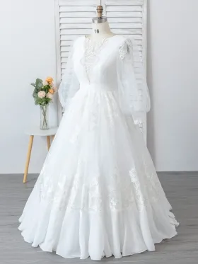 ruffled hemline ball gown wedding dress