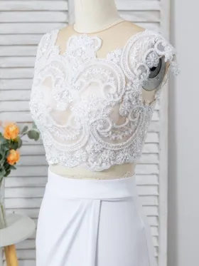 beaded unique lace cap sleeve top