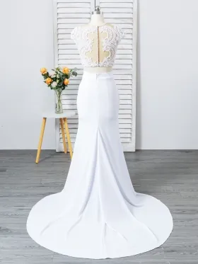 sexy two piece white bridal dress sexy two piece white bridal dress