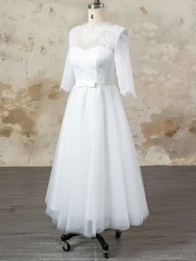 vintage tea length bridal dress