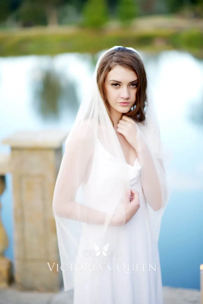 simple fingertip length veil single tier simple fingertip length veil single tier