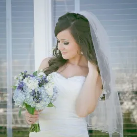 simply handmade elbow length veil short embellished edging wedding veil
