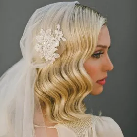 amazing embroidered lace cap veil fingertip length wedding veil