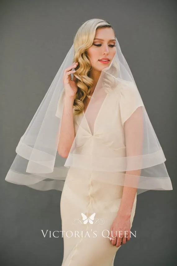 Fingertip Length Wedding Drop Veil Bridal Veil VQ