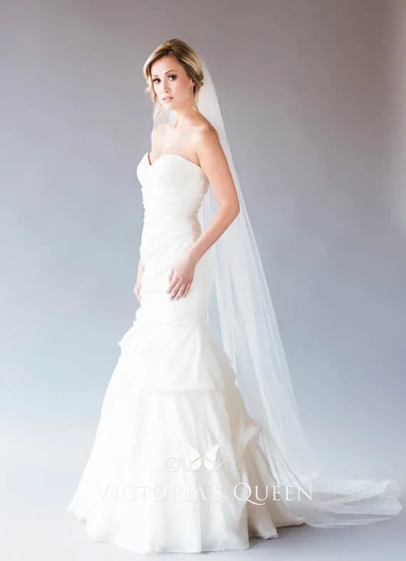 single tier veil unfinished edge cathedral length single tier veil unfinished edge cathedral length