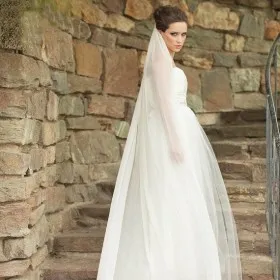 destination wedding cathedral length veil corded lace veil