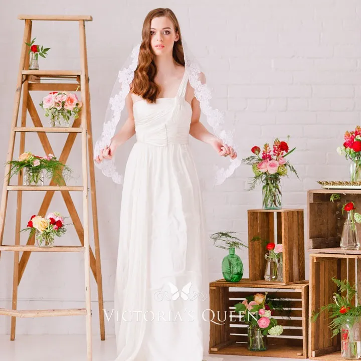 scalloped lace veil cheap fingertip length wedding veil scalloped lace veil cheap fingertip length wedding veil