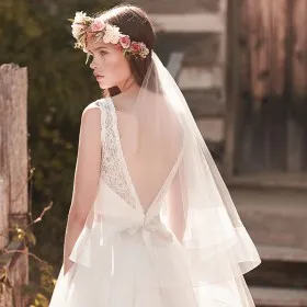 two tier Bohemia wedding veil bridal fingertip length veil