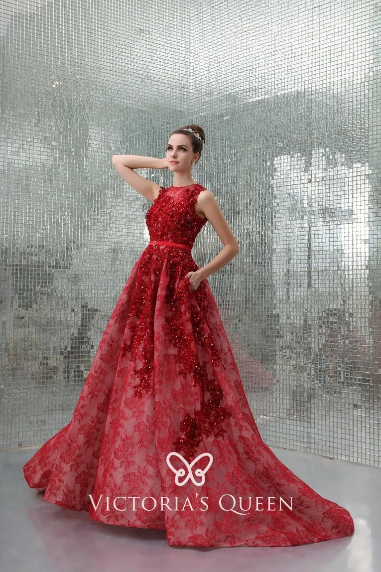 red lace party dress