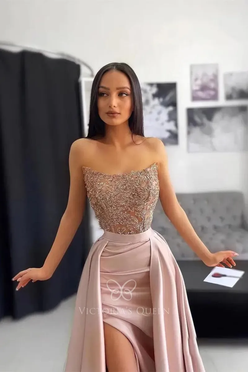 blushing pink satin overskirt evening dress blushing pink satin overskirt evening dress