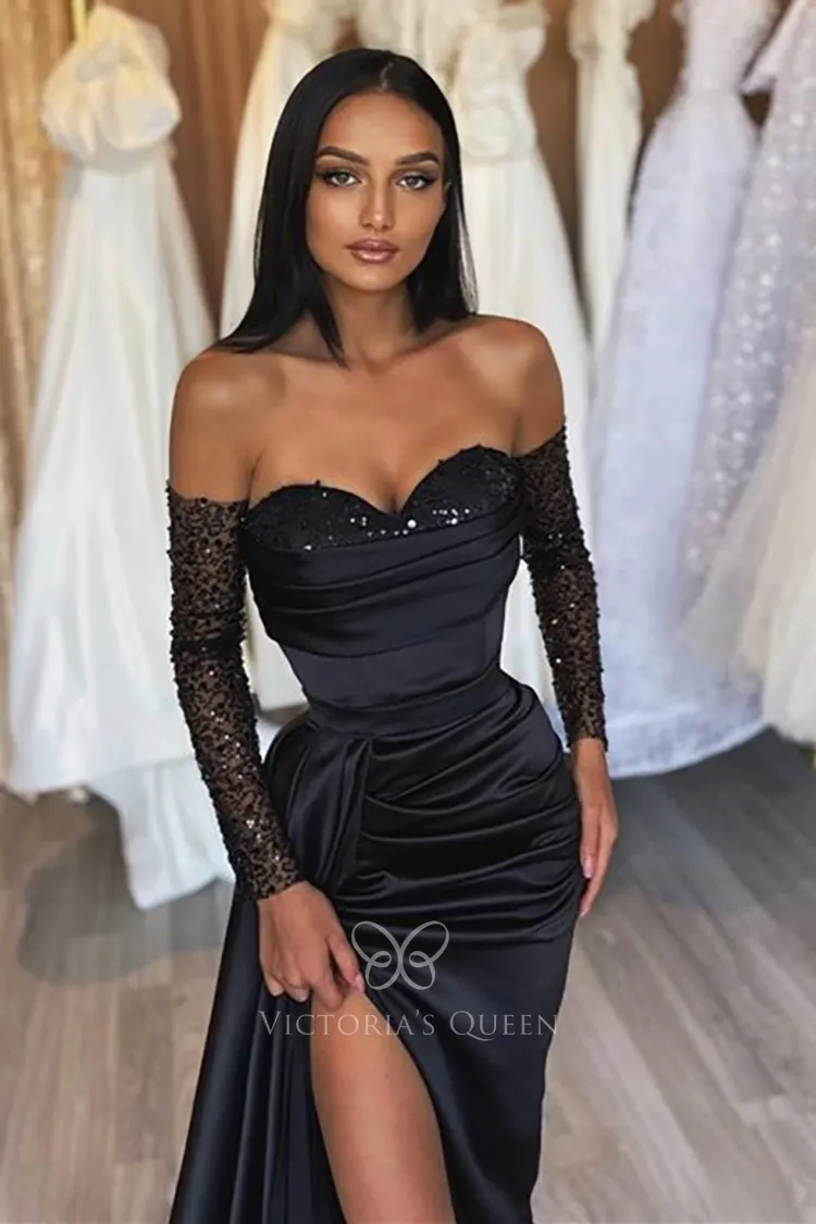long sleeve sexy slit evening dress long sleeve sexy slit evening dress