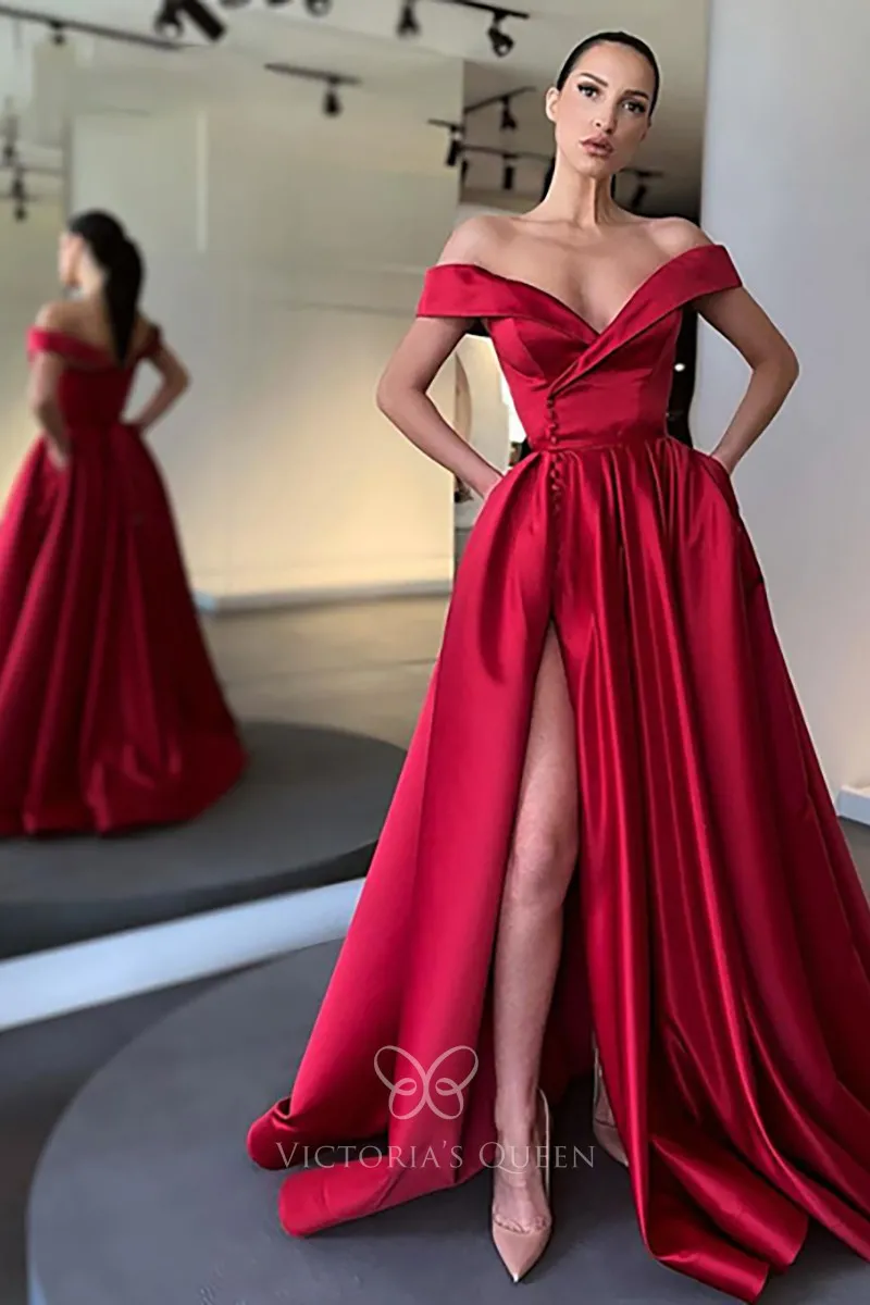 Sexy High Slit Puffy Princess Dress