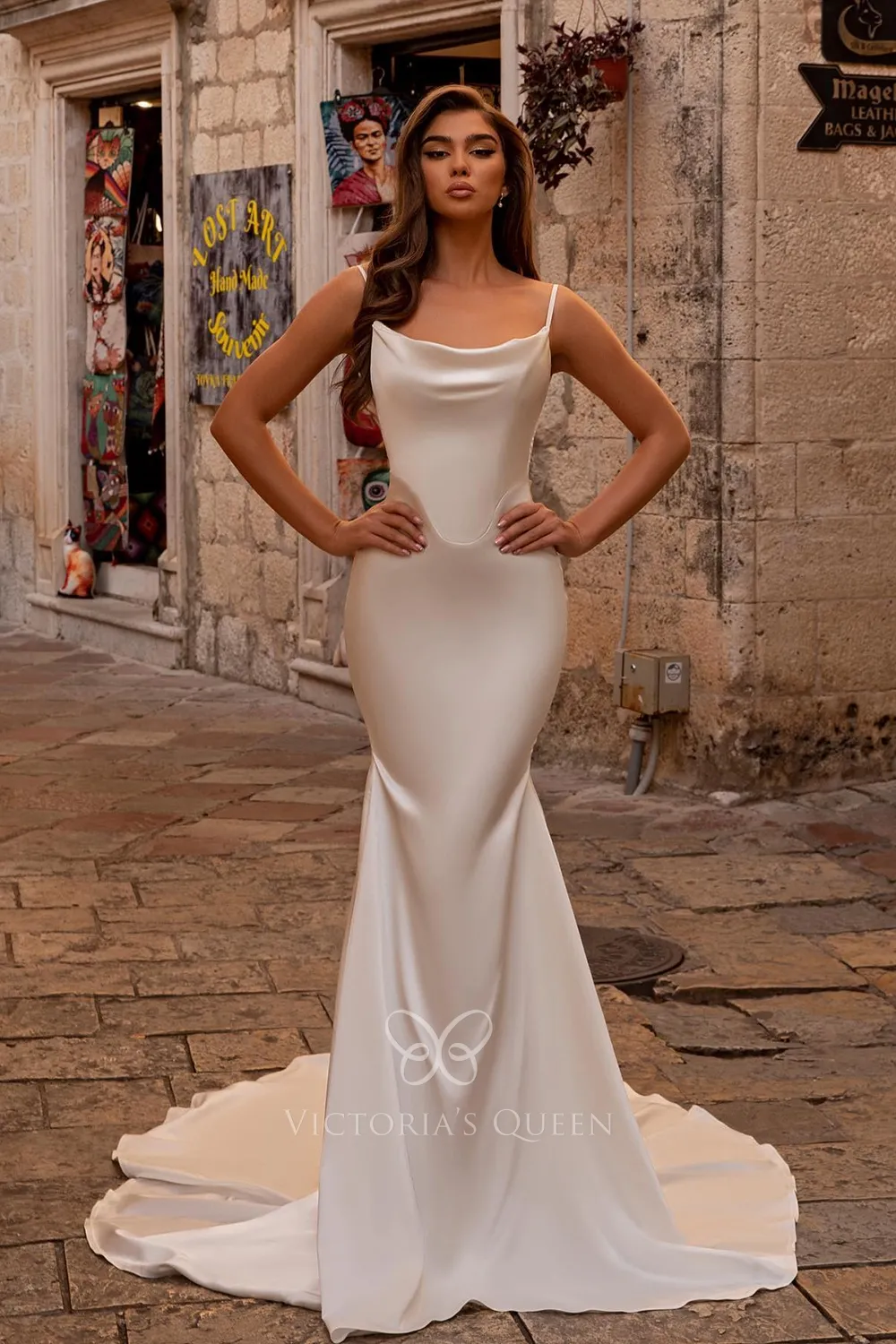 ivory satin scoop neckline mermaid simple evening dress ivory satin scoop neckline mermaid simple evening dress