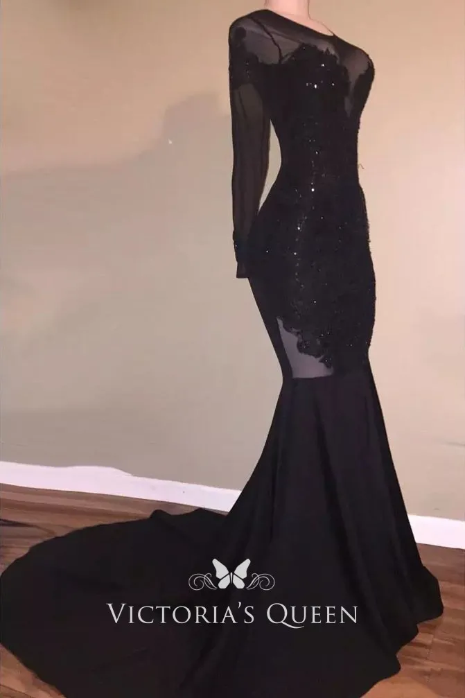 black lace tulle satin mermaid court train evening dress black lace tulle satin mermaid court train evening dress