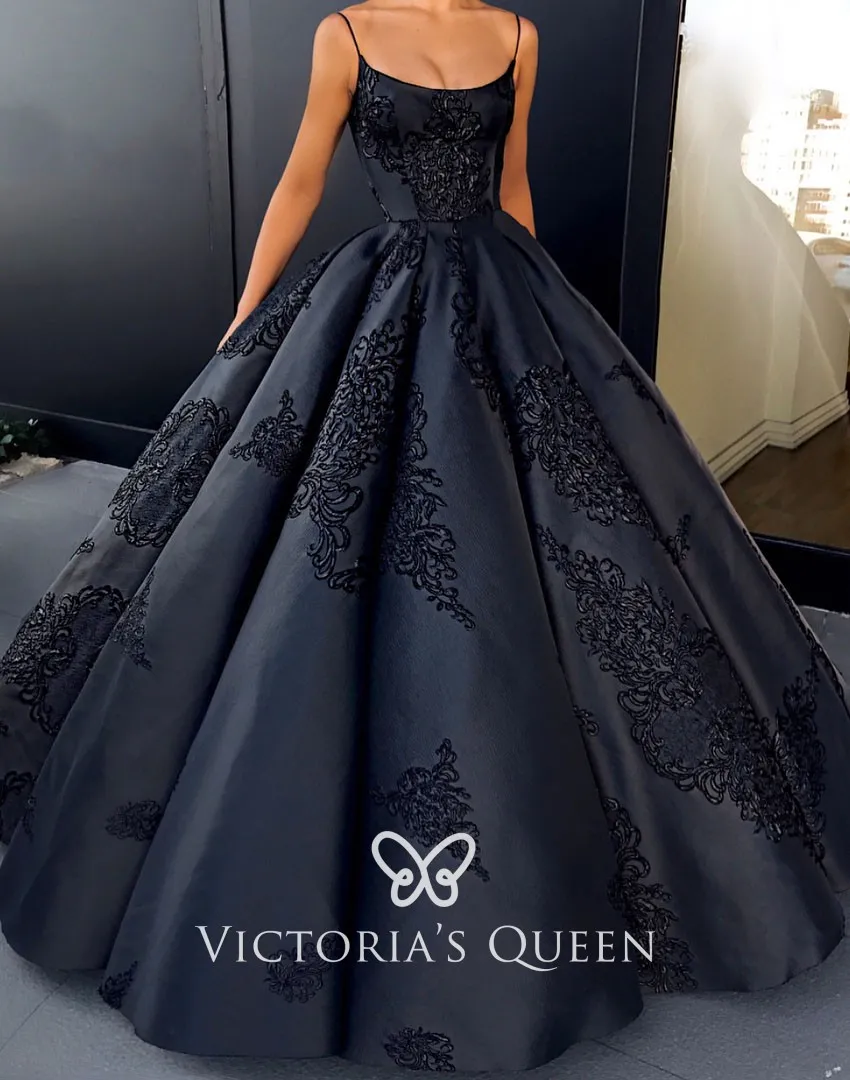 Amazon.com: Black Prom Dress,Black Black Prom Dresses,Black Ball Gown  Summer Wedding Dress Custom: Clothing, Shoes & Jewelry