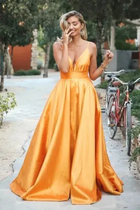 orange grad dress