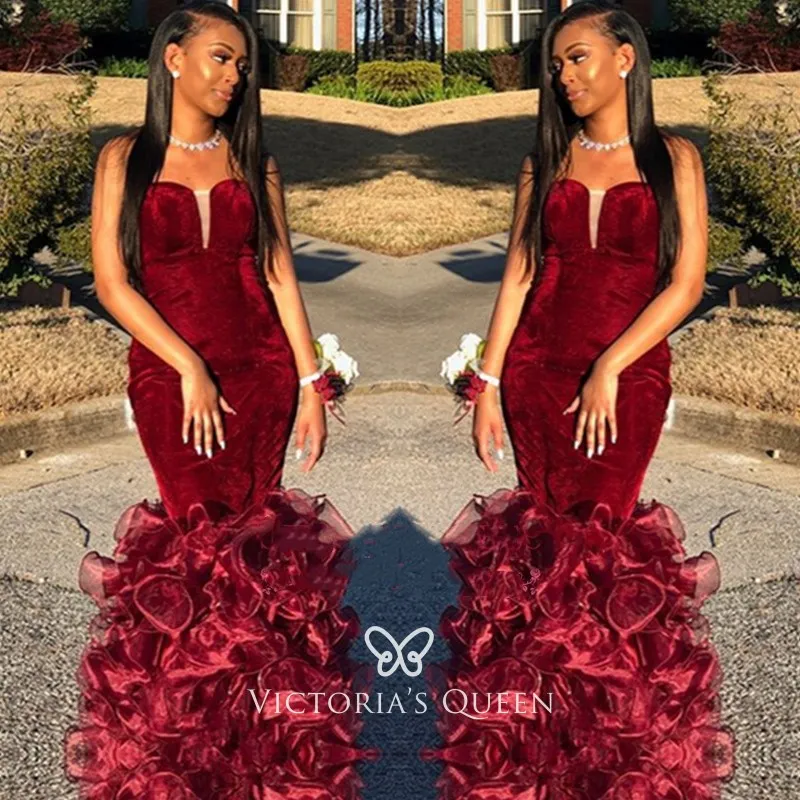 Ruffled Organza Prom Gown 