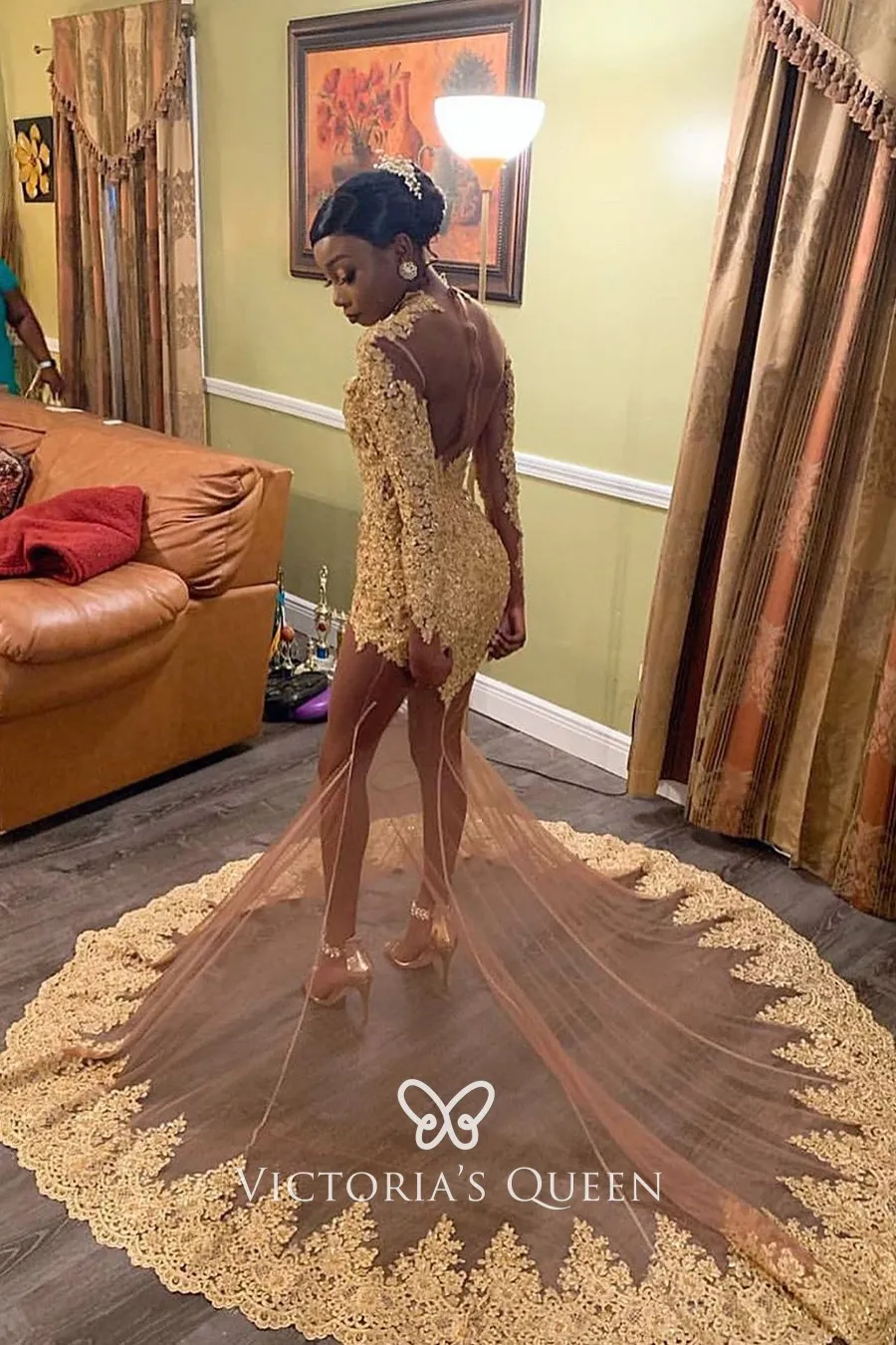 sexy white and gold dress