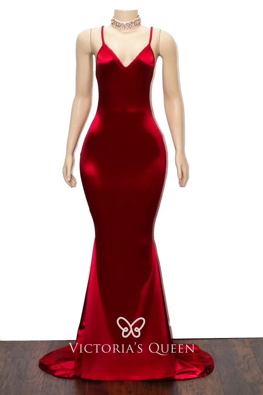 Dark red satin V neck mermaid floor length simple evening prom dress Dark red satin V neck mermaid floor length simple evening prom dress