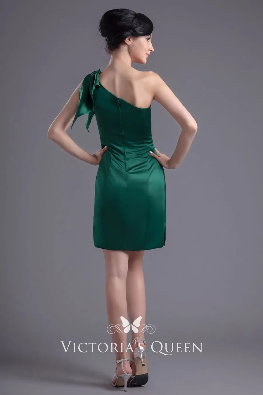 dark green cocktail dress