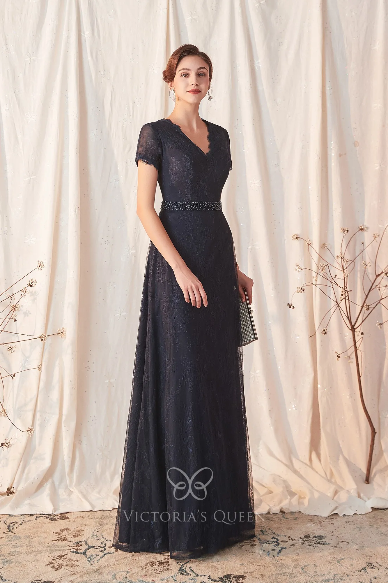 chinese dress ladies Embroidered Long Sleeve Mother of The Bride Dress main image 0