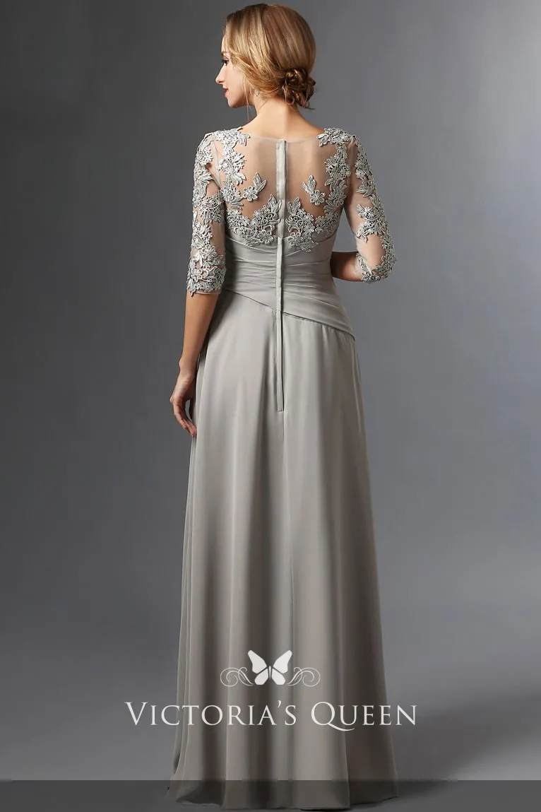 silver chiffon dress