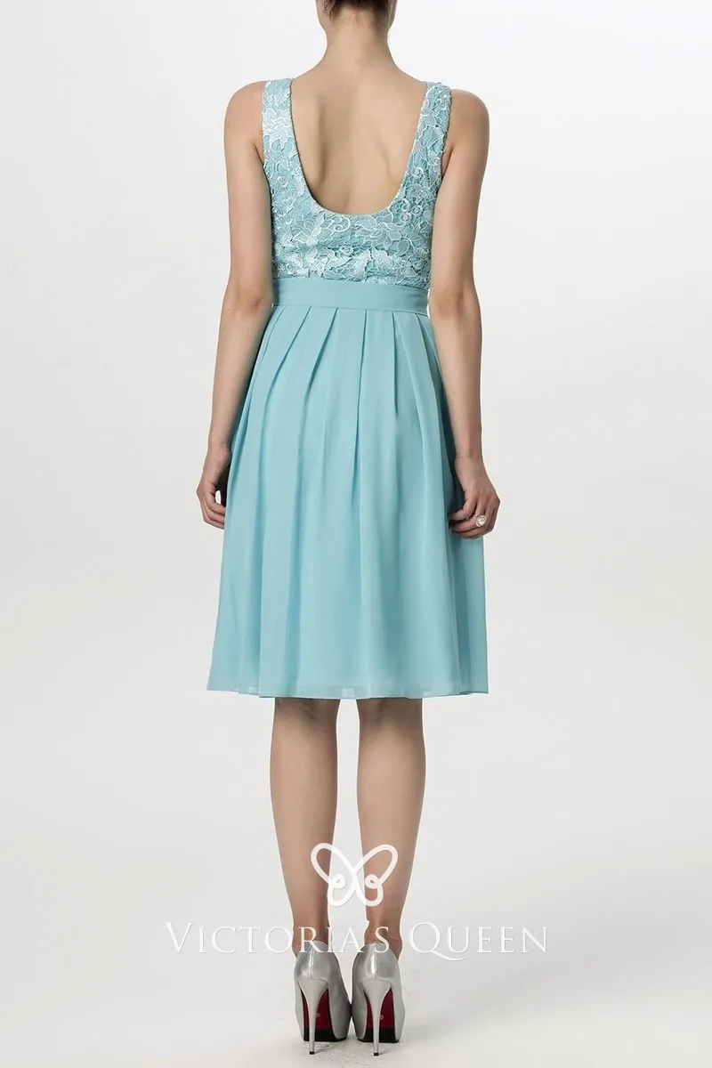 Caribbean lace and chiffon short knee length bridesmaid dress Caribbean lace and chiffon short knee length bridesmaid dress