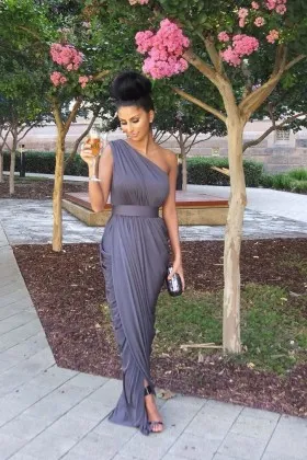 Charcoal Bridal Party Gowns | Dark Grey 