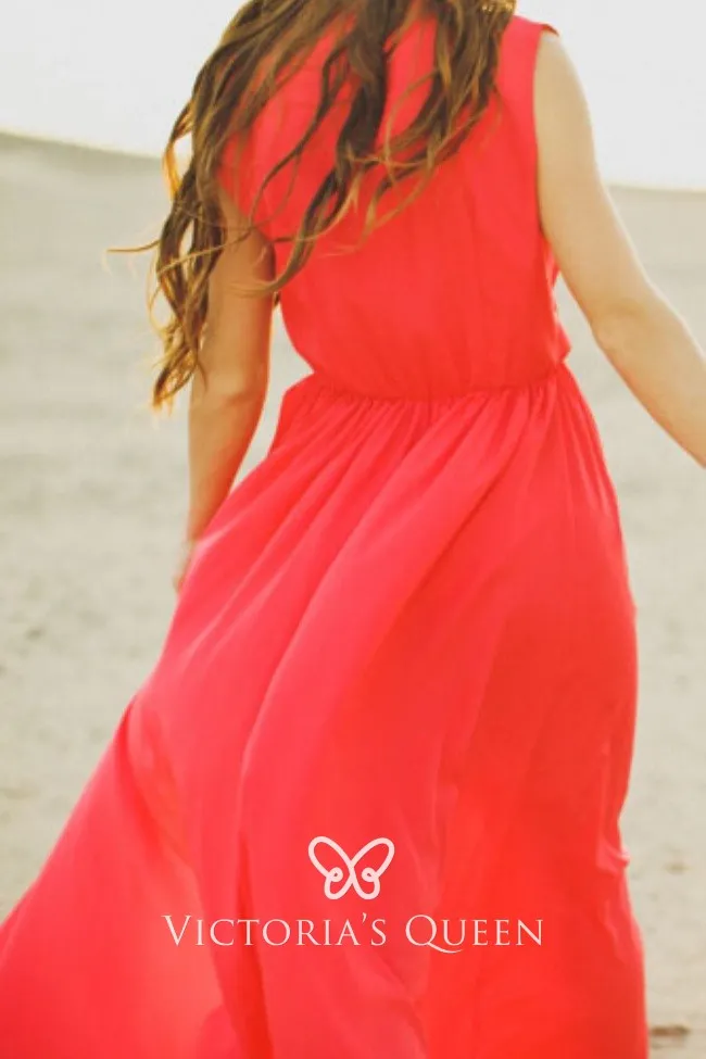 orange red chiffon summer engagement dress orange red chiffon summer engagement dress