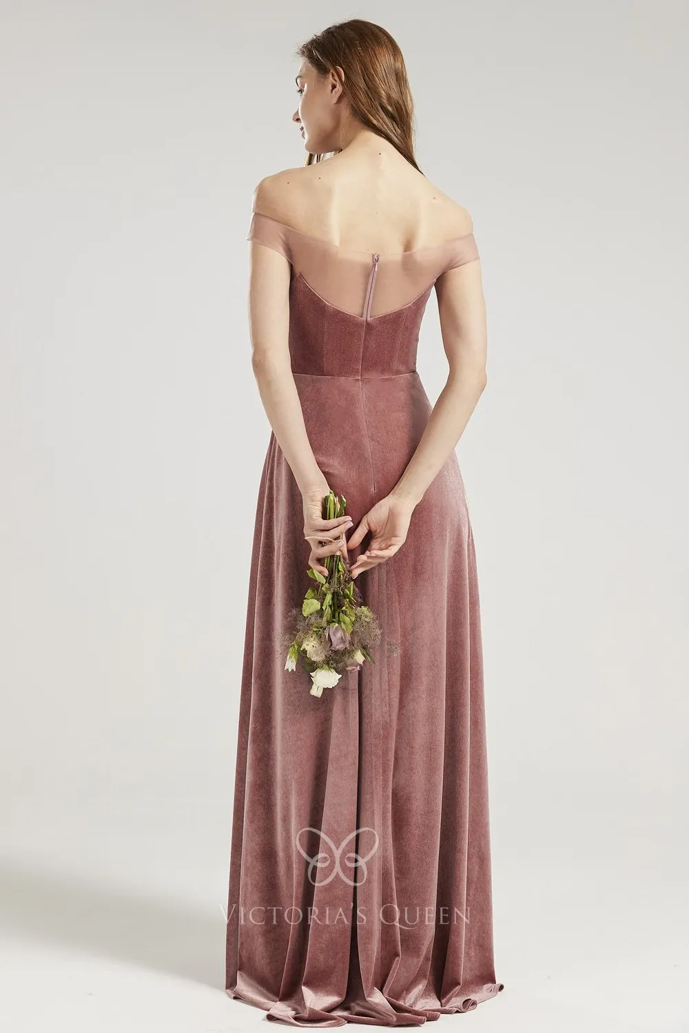 Off The Shoulder Dusty Rose Bridesmaid Dress Vestidos De Damas De Boda Champagne  Bridesmaid Dress Women's