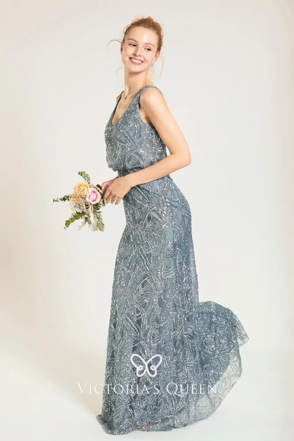 dusty blue sequin sleeveless floor length anniversary dress dusty blue sequin sleeveless floor length anniversary dress