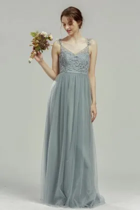 attractive cold shoulder dusty blue strap back party dress