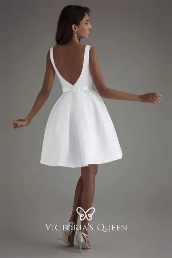 short white satin dress