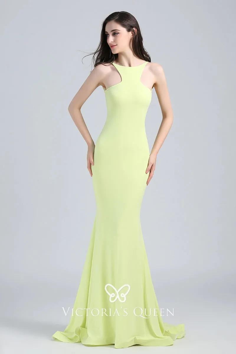 lemon yellow prom dress