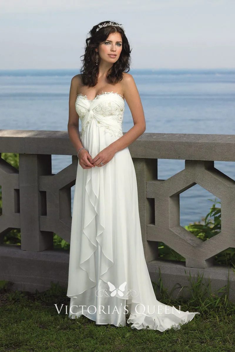 sachin and babi light blue dress Empire Wedding Dresses, Wedding Dresses Empire Waist -GemGrace main image 0