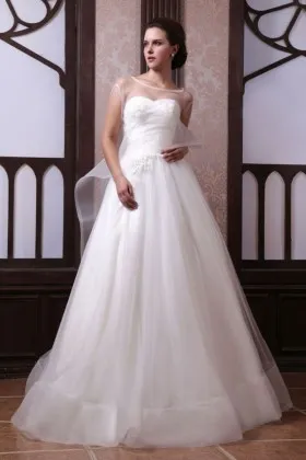 allure white strapless a line wedding gown with tulle cape