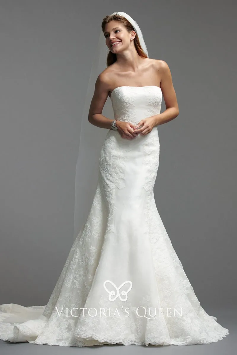 Organza with Ivory Lace Appliqued Short Dress Red
