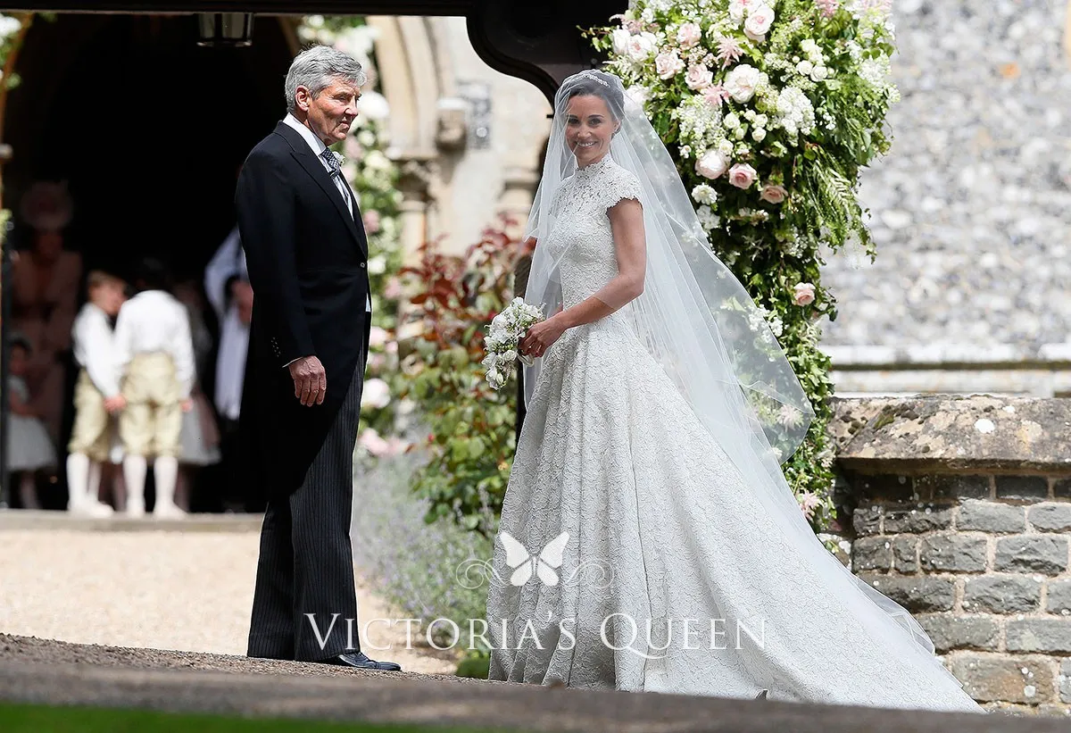 Pippa Middleton ivory lace vintage celebrity wedding dress