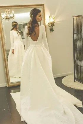 white wedding dresses with sleeves