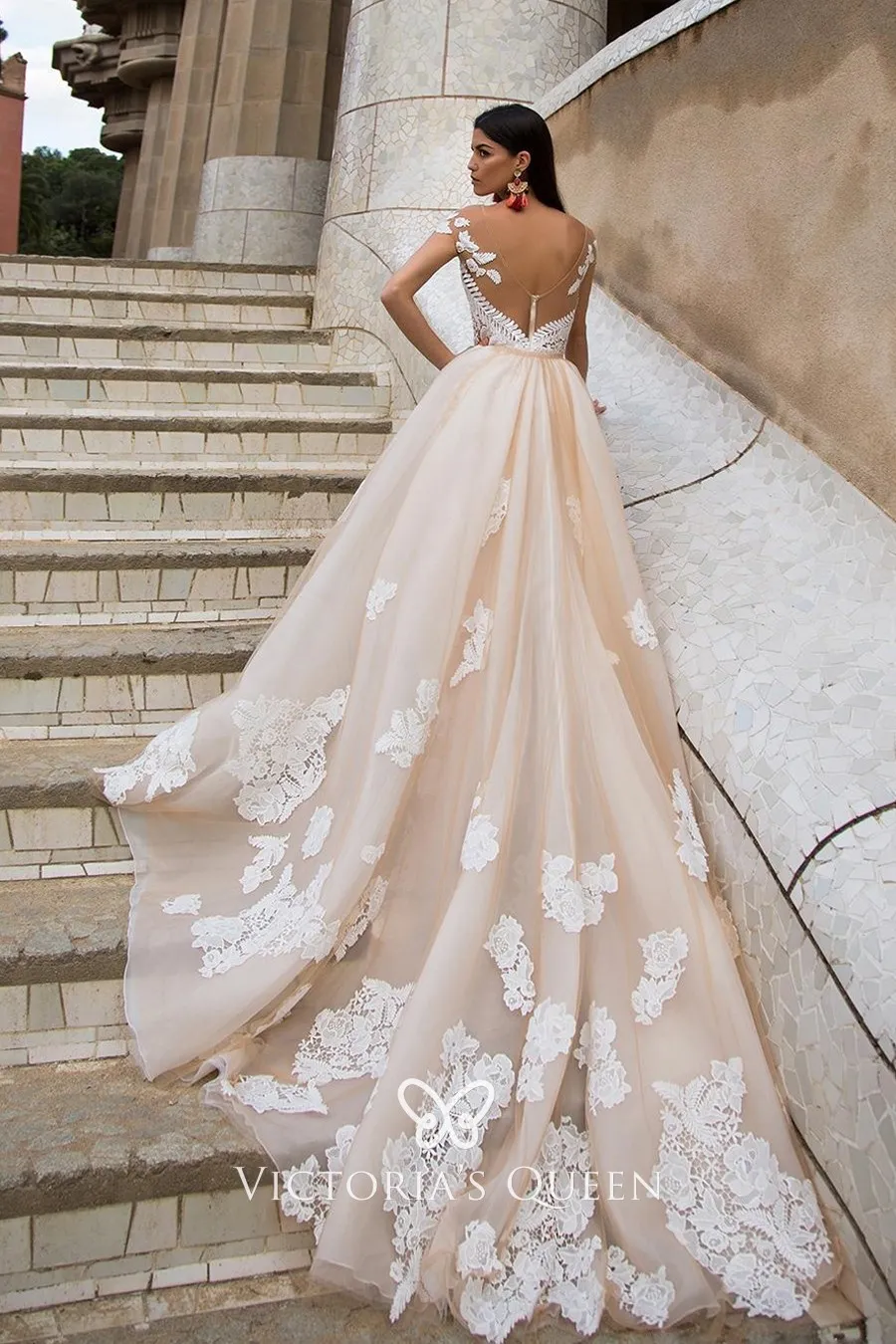 cheap champagne wedding dresses