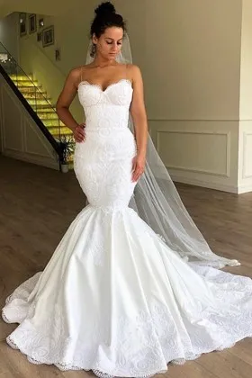 mermaid puffy wedding dress