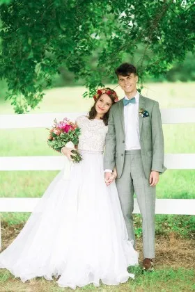 beaded lace organza cap sleeves rustic wedding dress