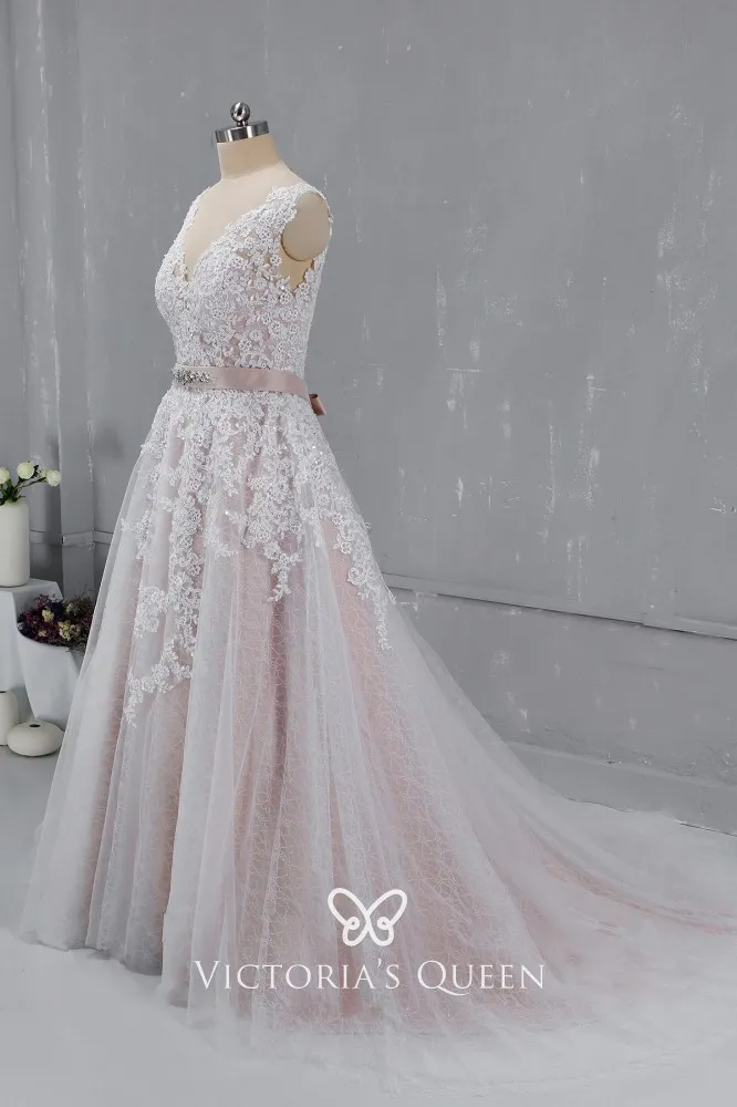 Light pink bridal gown