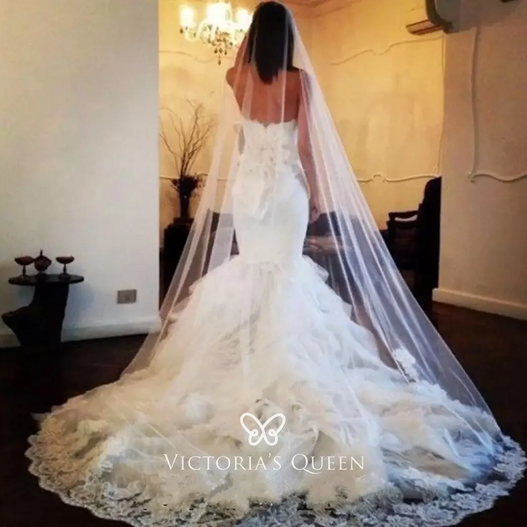 slim wedding dress with train