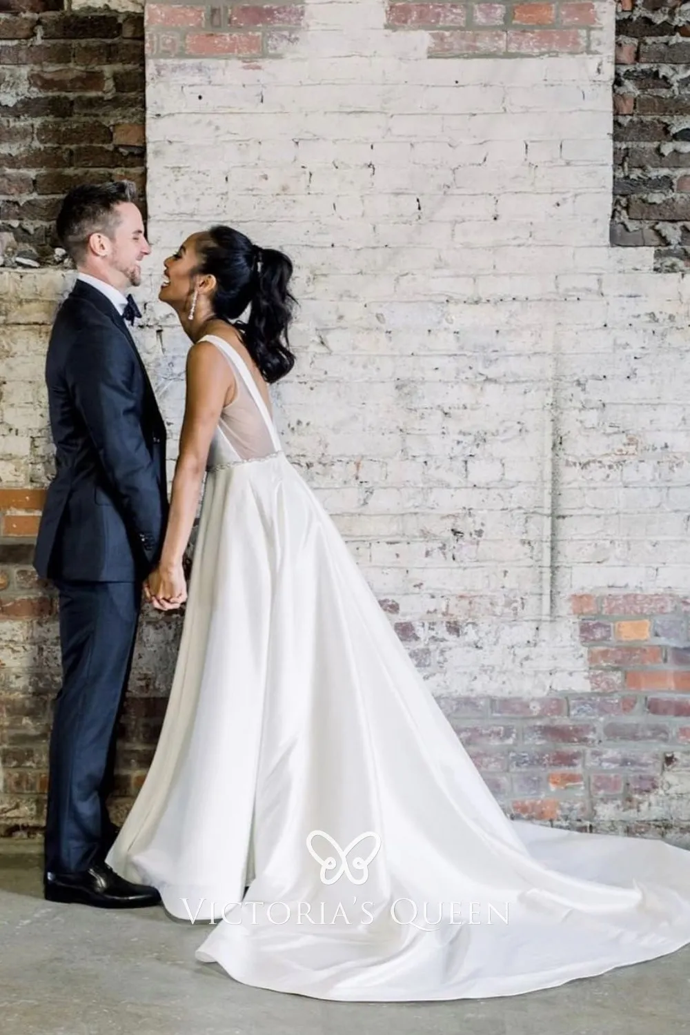 sleeveless satin fall outdoor wedding gown with chapel train sleeveless satin fall outdoor wedding gown with chapel train