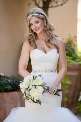 Strapless Satin Ruffled Organza Chic Wedding Dress
