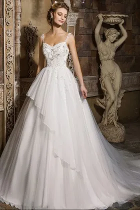 stunning beaded sleeveless sweetheart asymmetrical princess wedding dress